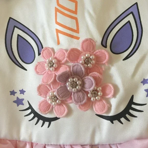 NEW Unicorn Sparkly Little Girls Tutu Dress for Dress Up or Parties - Picture 3 of 6